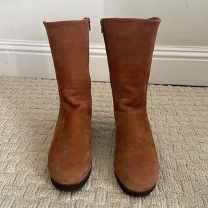 Beige platform Arche boots